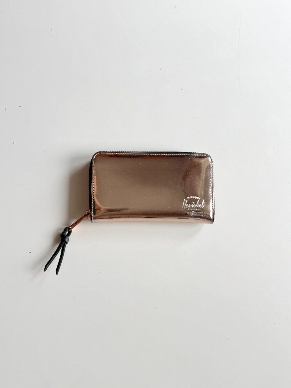 HERSCHEL Metallic Rose Gold Zip Around Continental Wallet